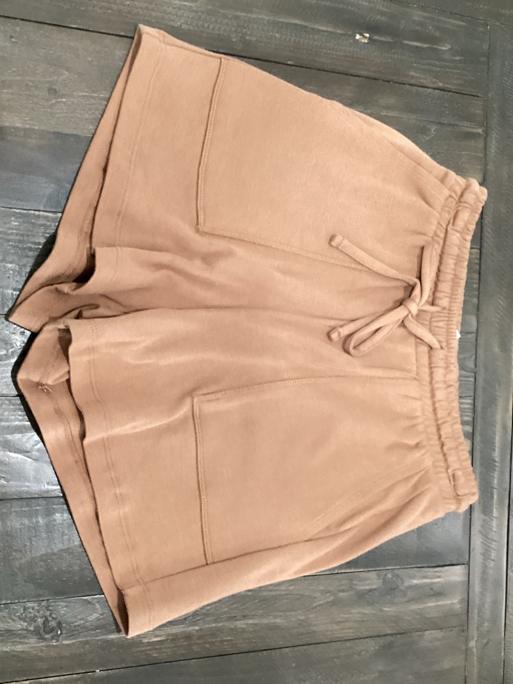 Zenana Outfitters Drawstring Casual Shorts in Tan